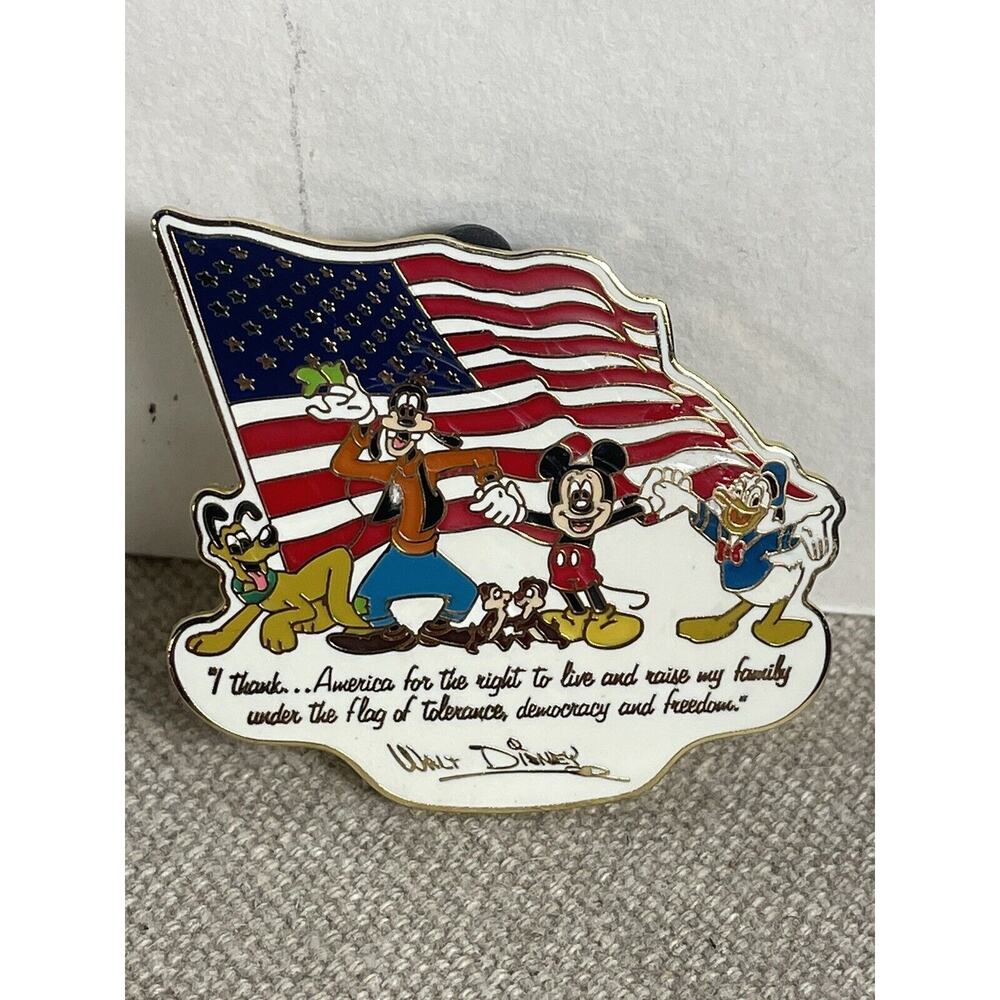 Disney 2002 Pin - I Thank America For The Right To Live and Raise My Family Pin